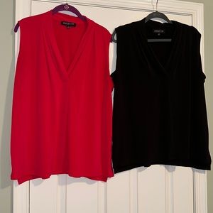 🧡🍁🧡 2 Jones New York tanks 1X in black & pink
